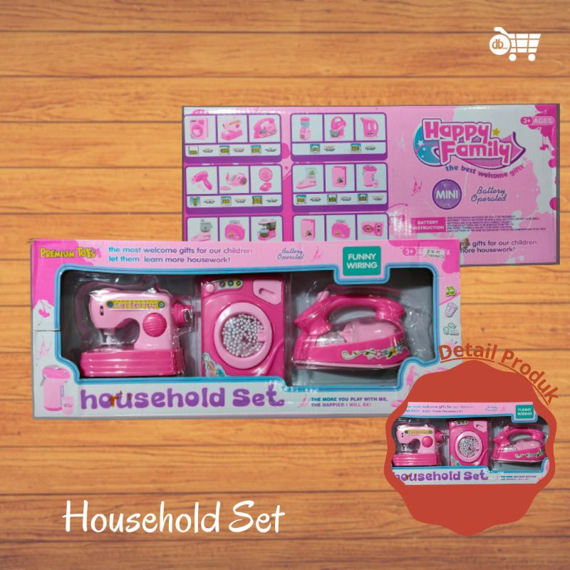 Preloved Mainan Household Set (Mesin Jahit, Mesin Cuci, Setrika)