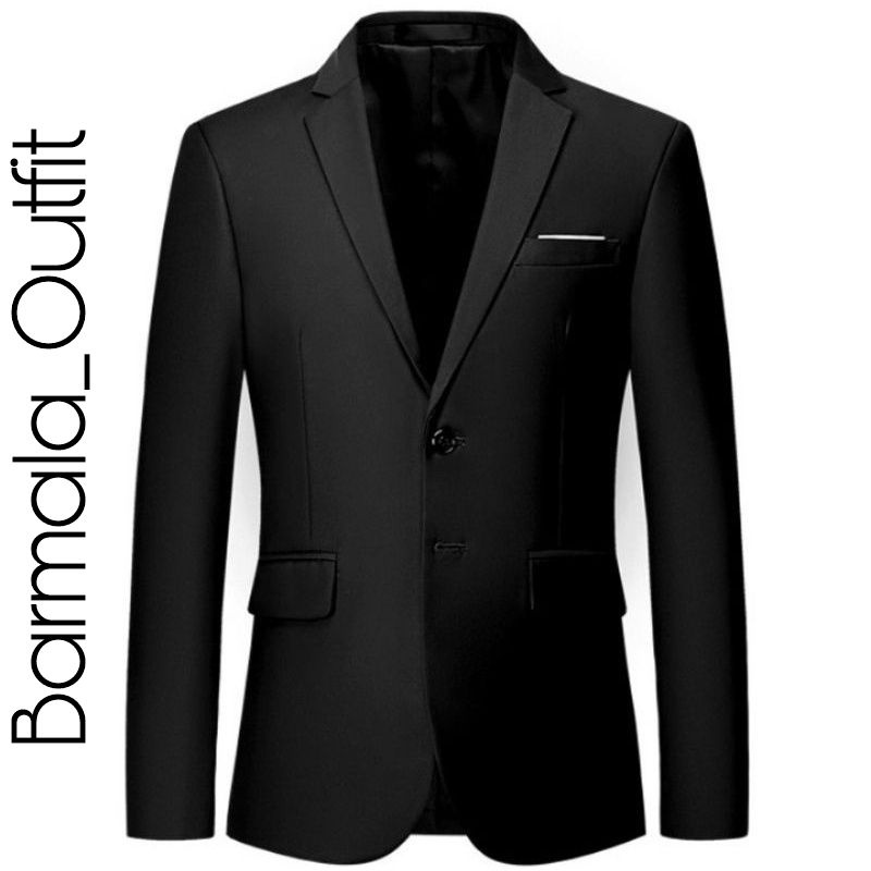 Jas Formal Pria Hitam Pekat Bahan Wol Jettblack Premium - Jas Wisuda
