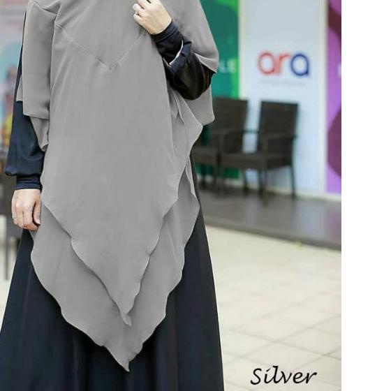 ☻ Jilbab Hijab Kerudung Bergo Khimar Instan Syari 2 Layer Anindya Ceruty Babydoll Jumbo Panjang Mura