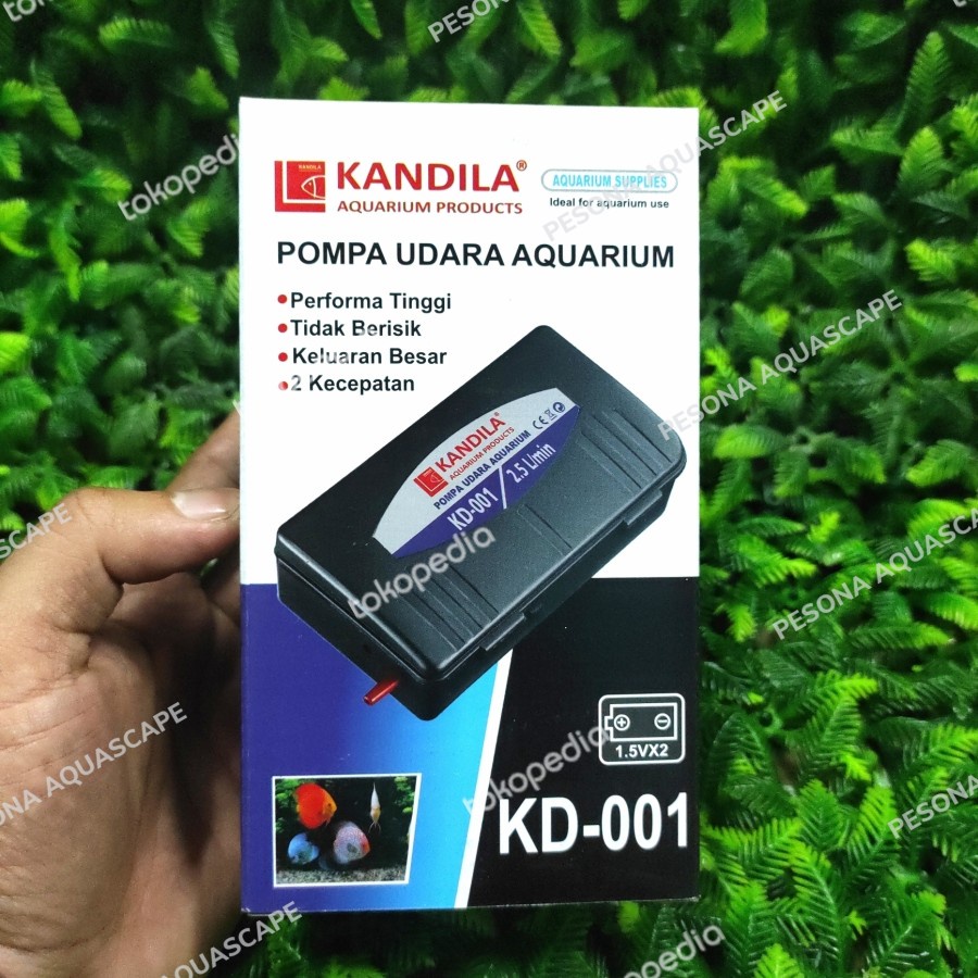 AERATOR AQUARIUM AERATOR BATERAI AERATOR KANDILA KD 001 POMPA OKSIGEN 1LUBANG AQUARIUM KOLAM AQUASCA