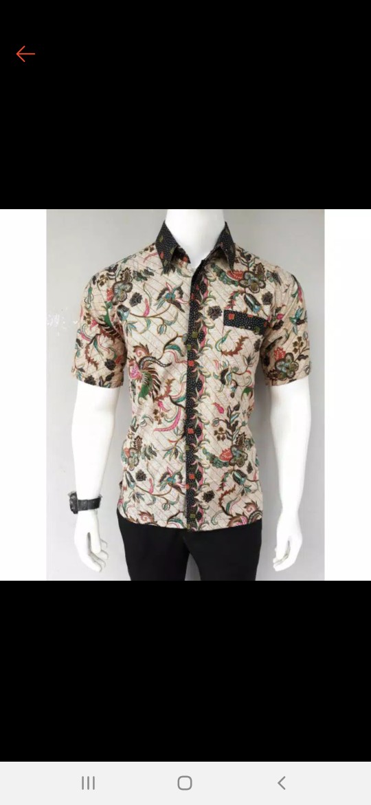 Size M L Xl Xxl Nailo Batik Hrb026 Kenongo Hem Batik Encim Cream Kemeja Batik Pria