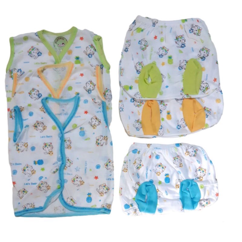 1set setelan baju bayi KEYKO newborn baru lahir baju kutung celana pop bayi