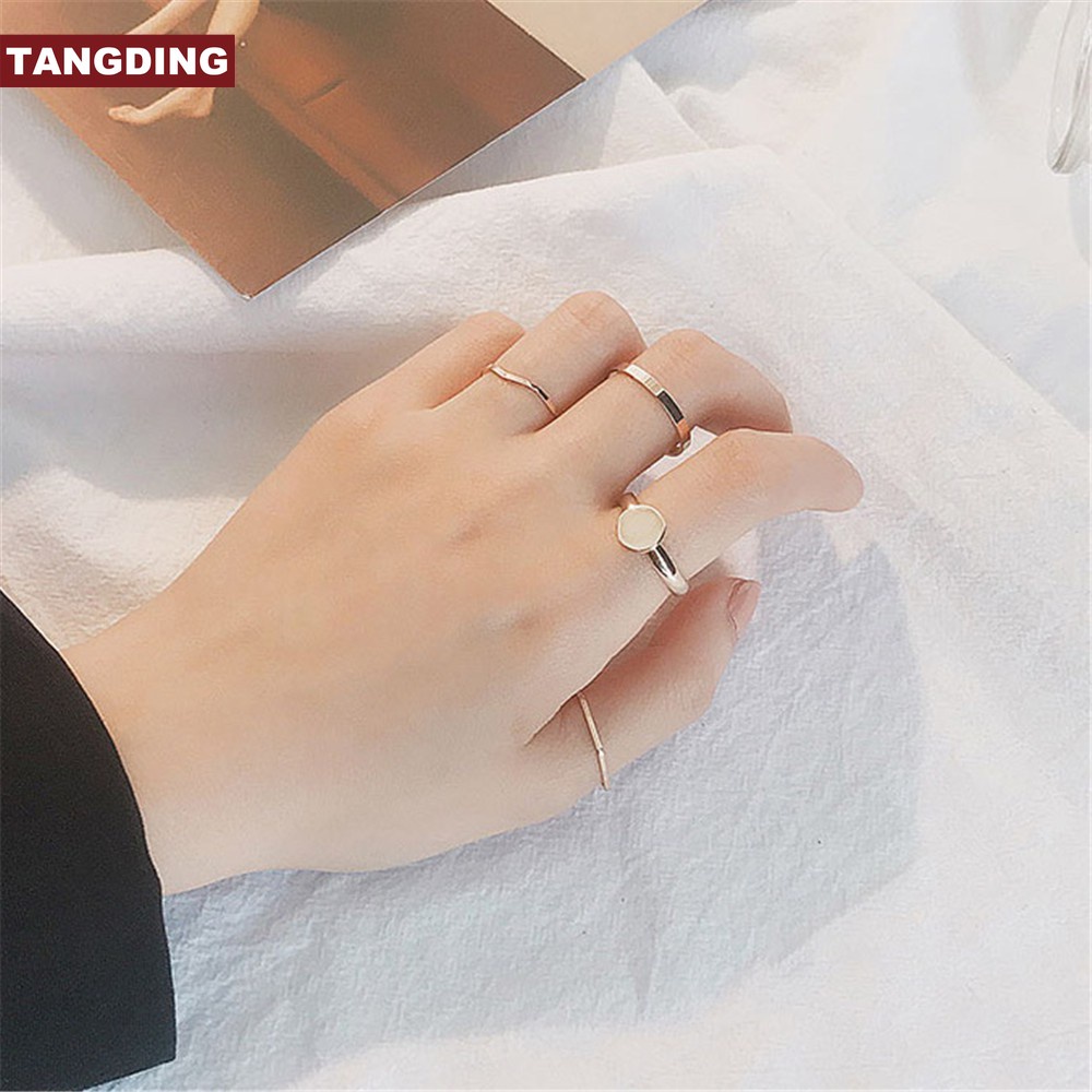 【COD Tangding】5pcs / set Cincin Joint Simple Gaya Korea Untuk Wanita