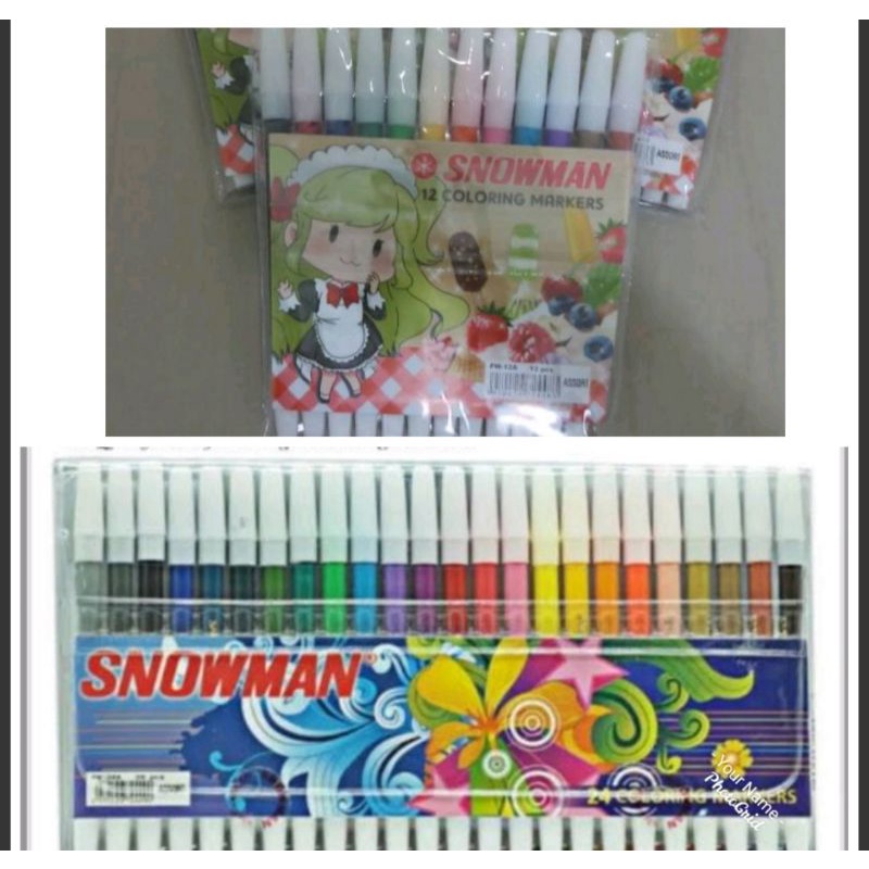 

Spidol snowman 12 - 24 warna panjang