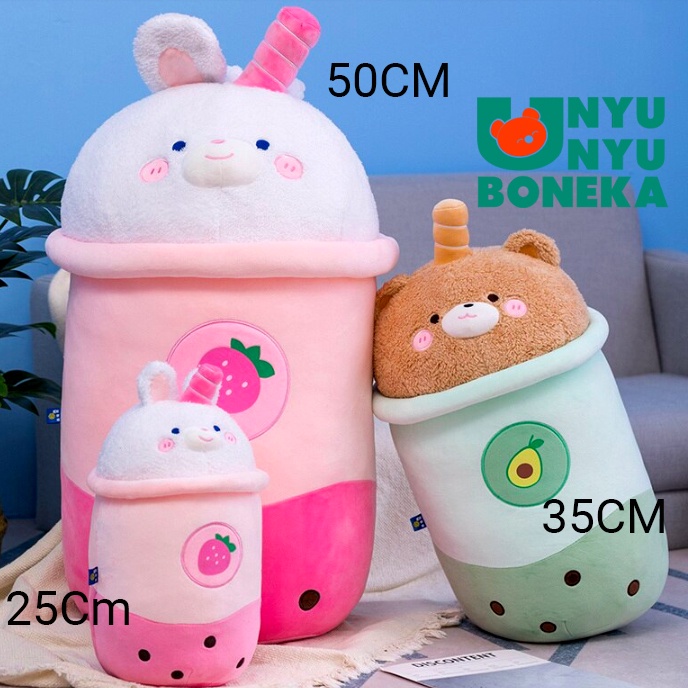 Boneka Kopi boba cute import 25cm kostum kelinci bear stroberry alpukat