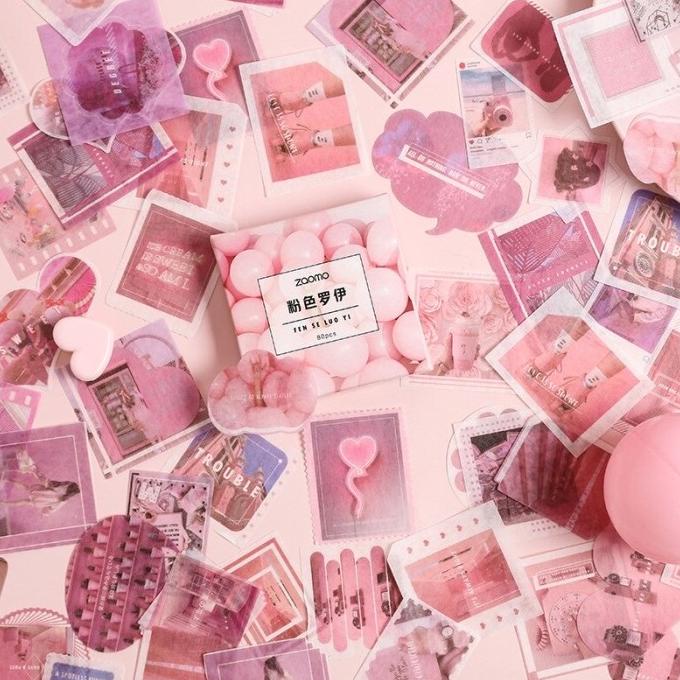 

(BISA COD) 80 Lembar/ Box Sticker Aesthetic Vintage Material Stiker Scrapbook DIY OBRAL Kode 797