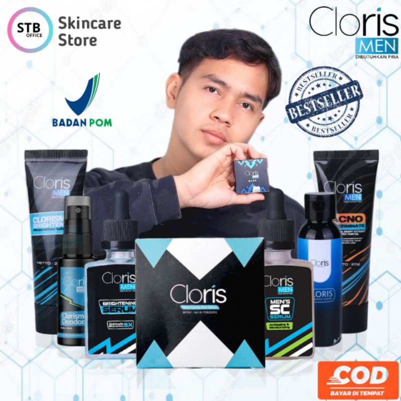 Clorismen Paket Lengkap Skincare Wajah Muka Pria Paket Brightening Series Mencerahkan Memudarkan Flek Wajah Pria Cloris Man Paket Acne Series Mengatasi Penghilang Jerawat Bekas Jerawat Bopeng Clorismen Parfum Parfume Handsome