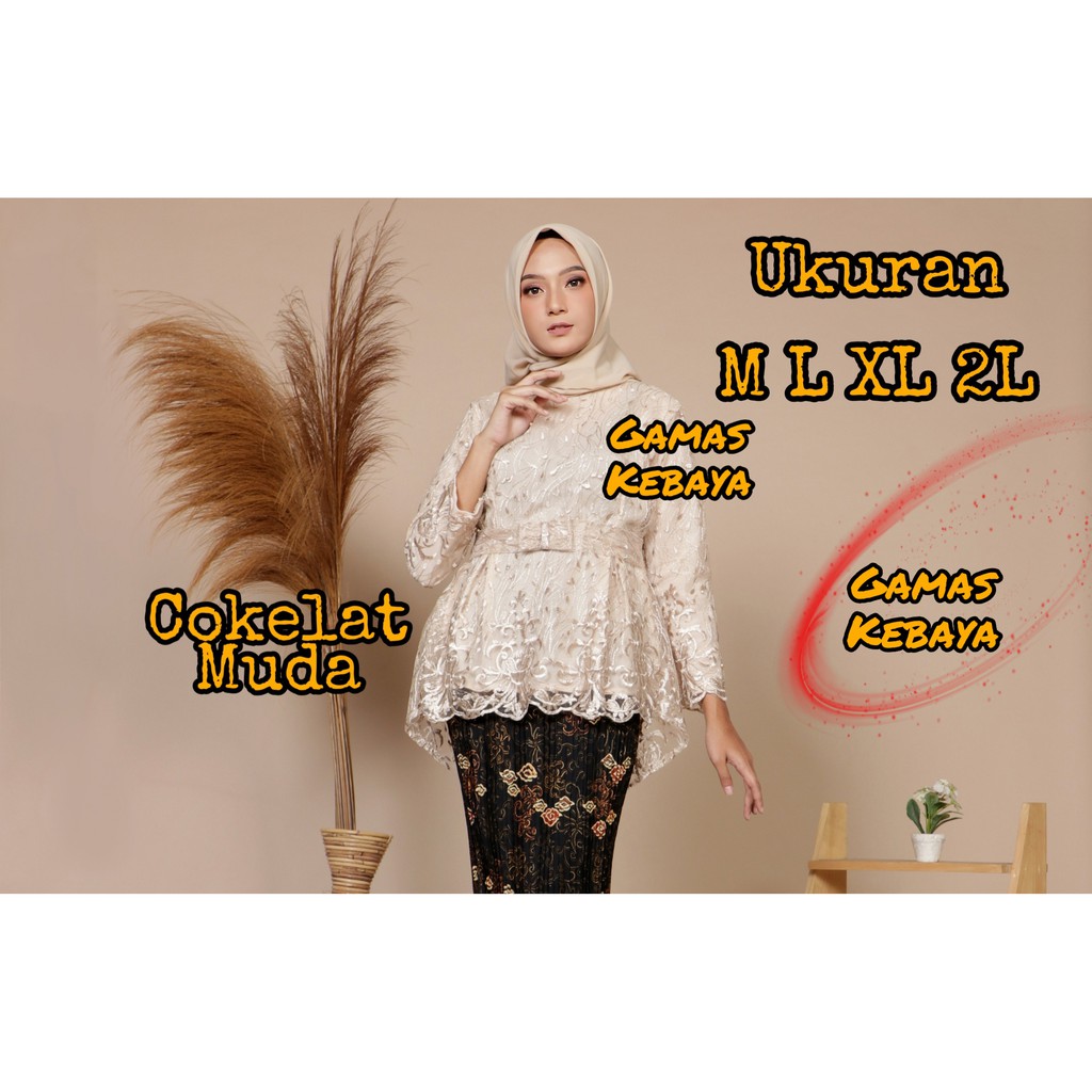 ATASAN KEBAYA AURORA TLLE MUTIARA/KEBAYA MODERN/KEBAYA WISUDA/KEBAYA BRUKAT/KEBAYA BROKAT/TERBARU