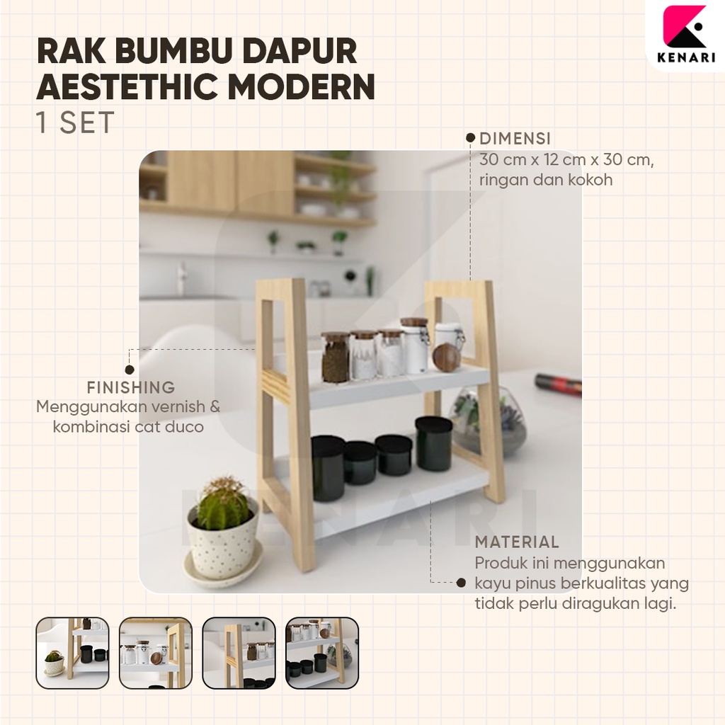 Rak Bumbu Multifungsi Tempat Penyimpanan Bumbu Dapur Minimalis Aestetik Rak Bumbu Dapur Modern