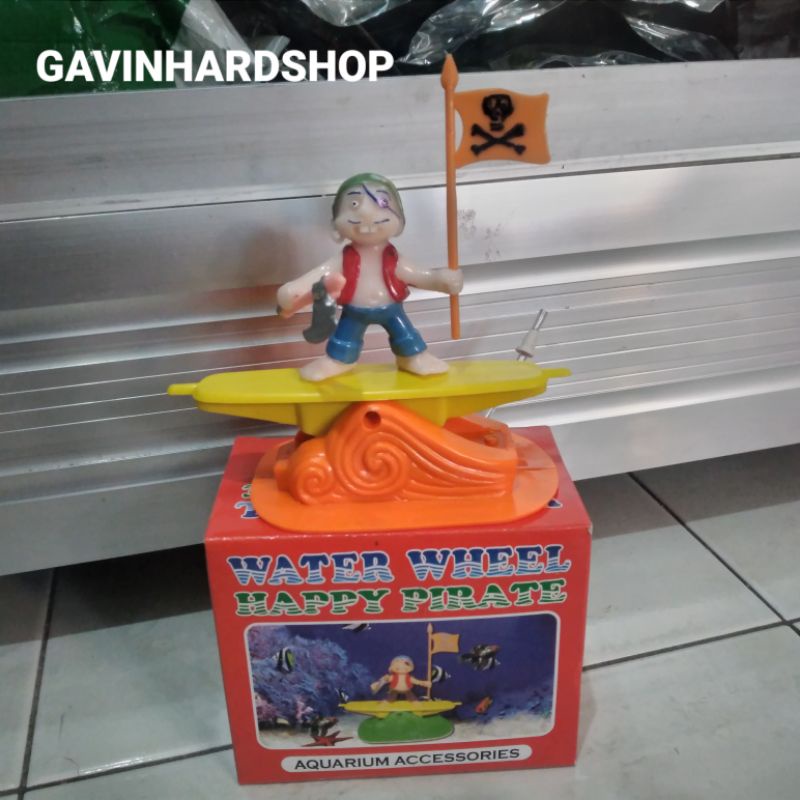 Aksesoris aquarium Hiasan aquarium Happy pirate bajak laut