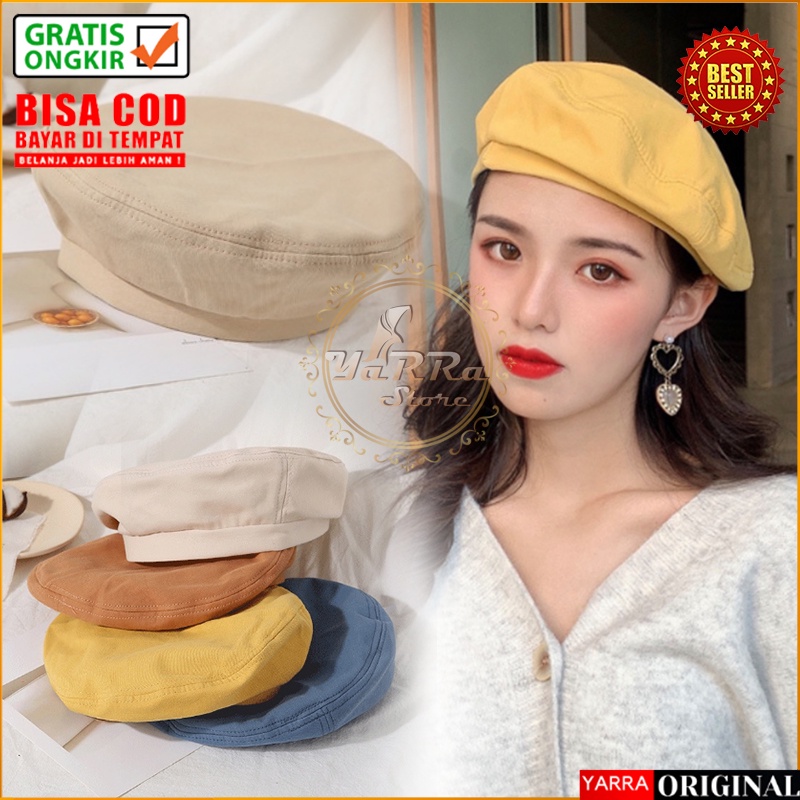 Topi Baret Korea Wanita Dewasa Gaya Retro Octagonal Fashion Kekinian Aksesoris Perempuan gaya korea BRT1