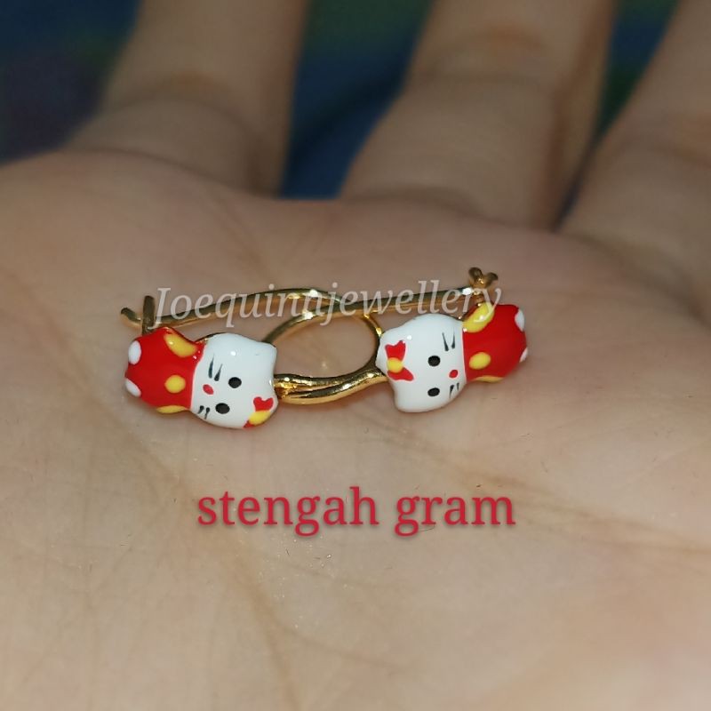 Anting kitty FB mini emas muda