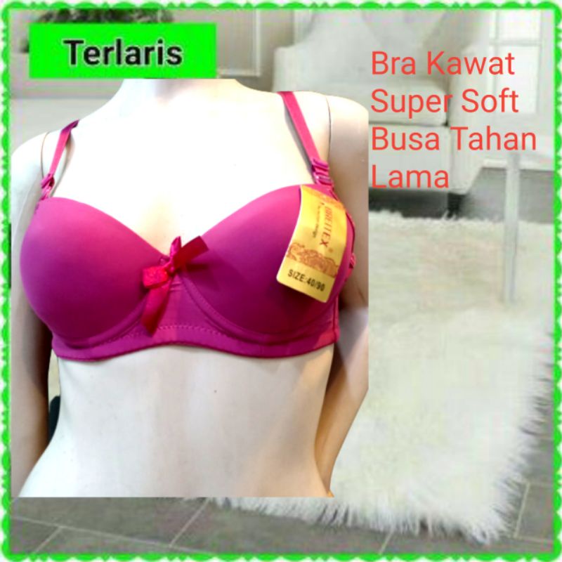 BRA kawat polos busa sedang lembut bahan halus CUP B kait 2