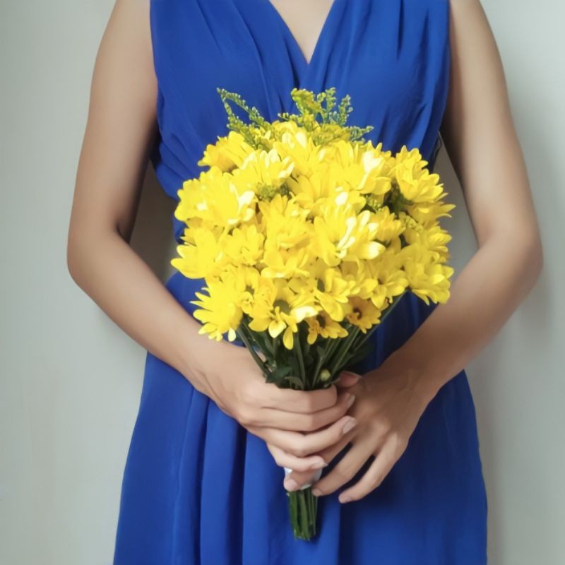 Handbuket wedding Aster Kuning Asli Fresh Hand Bouquet Wedding Bouquet Wedding Buket