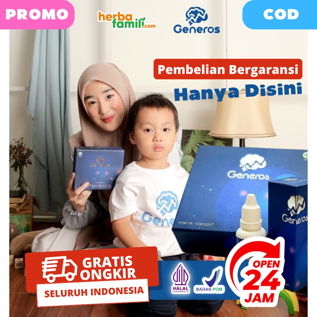 GENEROS 100% ORIGINAL | Vitamin Nutrisi Otak Anak Speech Delay Ori Telat Bicara Ampuh Menutrisi Otak Anak Secara Alami Tanpa Efek Samping GENEROS