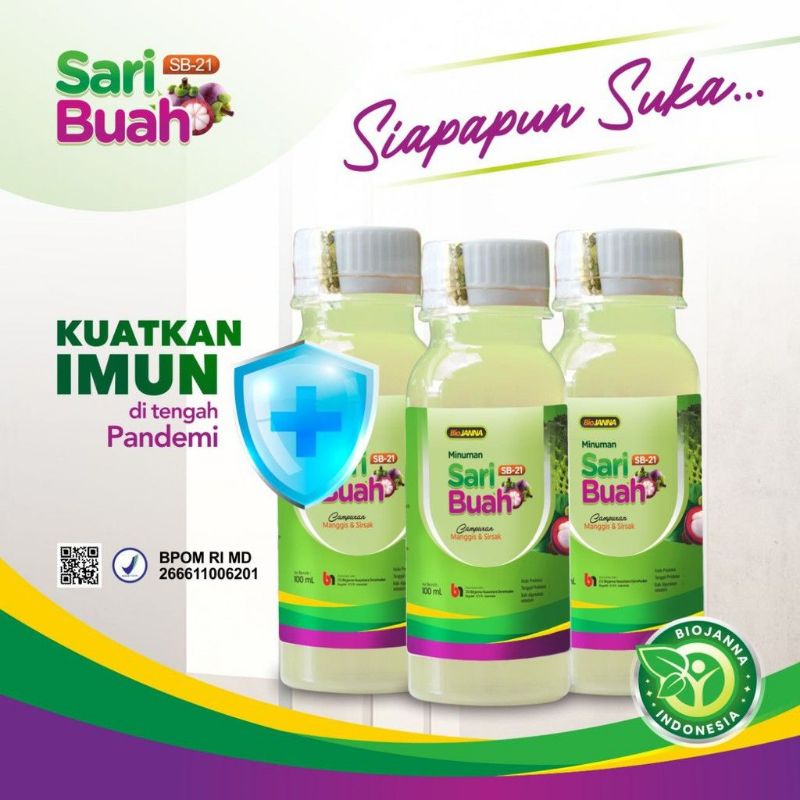 

SARI BUAH 21 BIO JANNA - PROBIOTIK ANDALAN - UNTUK DAYA TAHAN TUBUH, IMUNITAS TUBUH, KEKEBALAN TUBUH