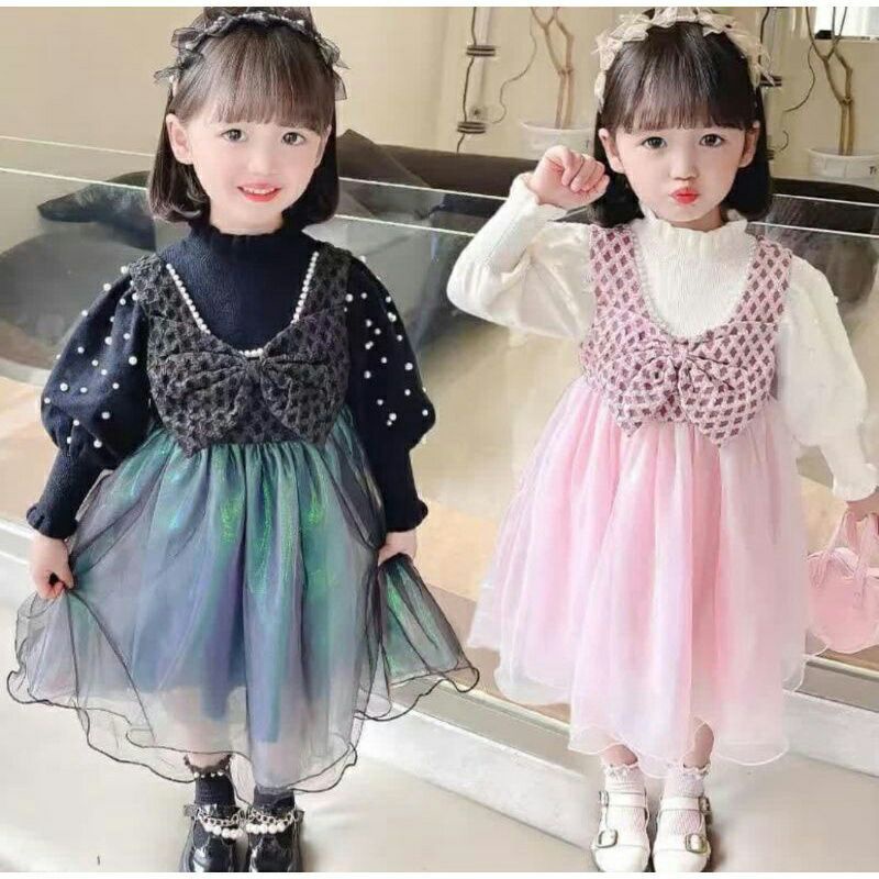 NEW ARRIVAL GAUN / DRESS PESTA MEWAH LENGAN BALON IMPORT SUPER PREMIUM ANAK CEWE BABY 1 2 3 4 TAHUN