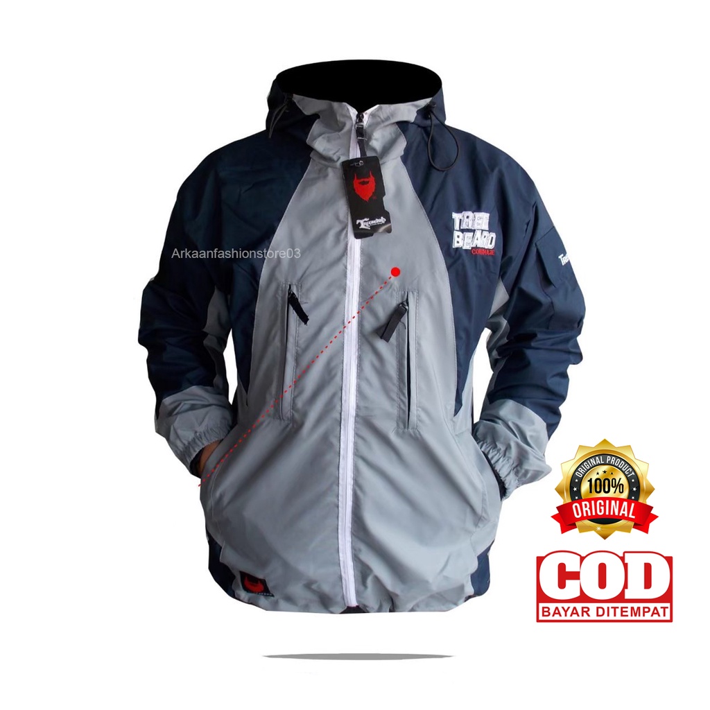 [ TERBARU ]  JAKET HOODIE OUTDOR PRIA / JAKET TASLAN COURTHAZE ORIGINAL TREEBEARD WINDPROOF WATERPROOF