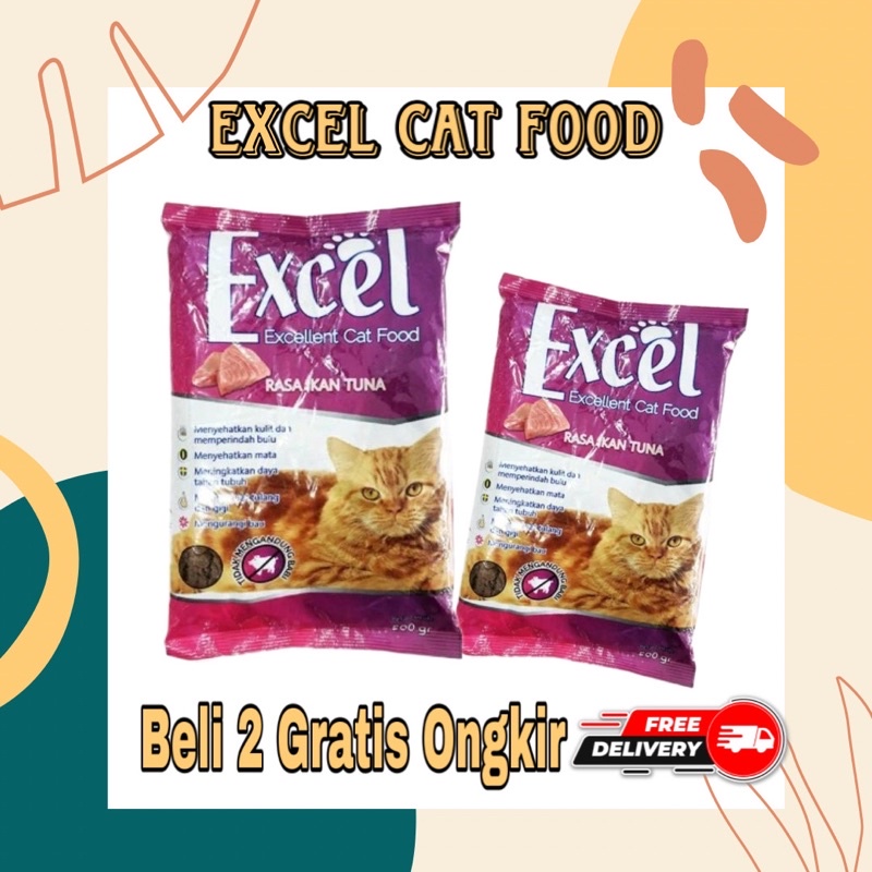 Makanan Kucing Excel 500gr Bentuk Ikan