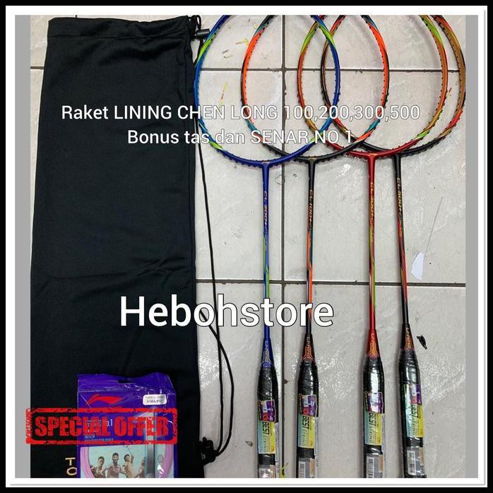 Raket Badminton Lining Cl Chen Long 100+/200+/300+/500+ Komplit Ori Promo