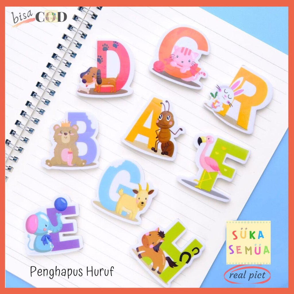 

Penghapus Huruf Animal Datar 2D // Setip Stip Hapusan Pensil Karet Eraser Alphabet Abjad Alfabet ABC