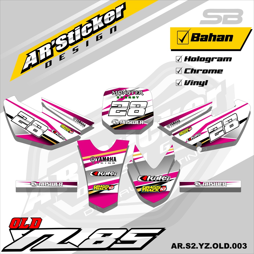 Yz85 Stiker Striping Motor TRAIL YZ85 OLD/LAMA - Stiker Trail Bebek Yz 85 Lama Variasi Hologram AR.S