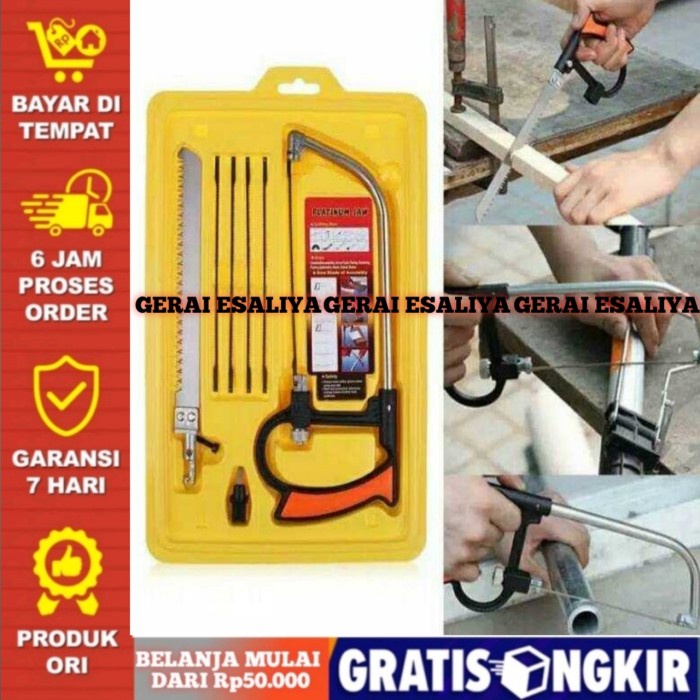 MAGIC SAW Gergaji Tangan Multifungsi Set Pemotong Kayu Besi - Kuning