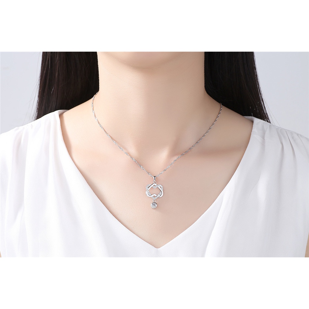 Kalung Platinum Konsentrasi Simpul | Kalung Bahan Stainless Steel | Aksesoris Wanita Untuk Hadiah