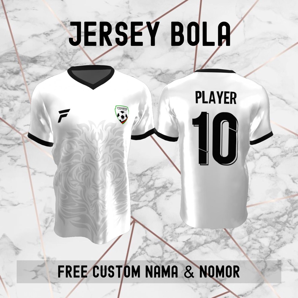 Jersey Afghanistan Timnas Negara Bola Baju Kaos Custom Nama dan Nomor Punggung - 290