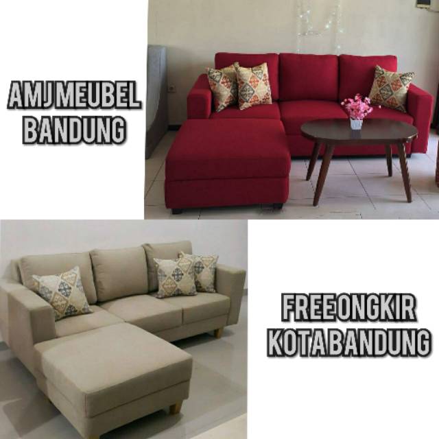 Sofa L soapa sapa minimalis sofa 3+1 tanpa meja harga ter murah di bandung