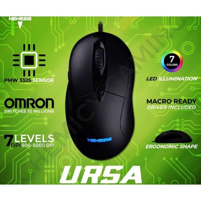 Mouse NYK Nemesis URSA - Gaming - High End Sensor - Original Garansi