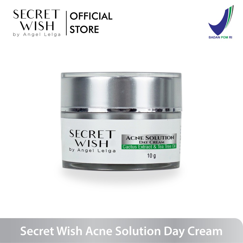 Secret Wish by Angel Lelga Acne Solution Day Cream | Acne Cream Siang | Day Cream 10gr