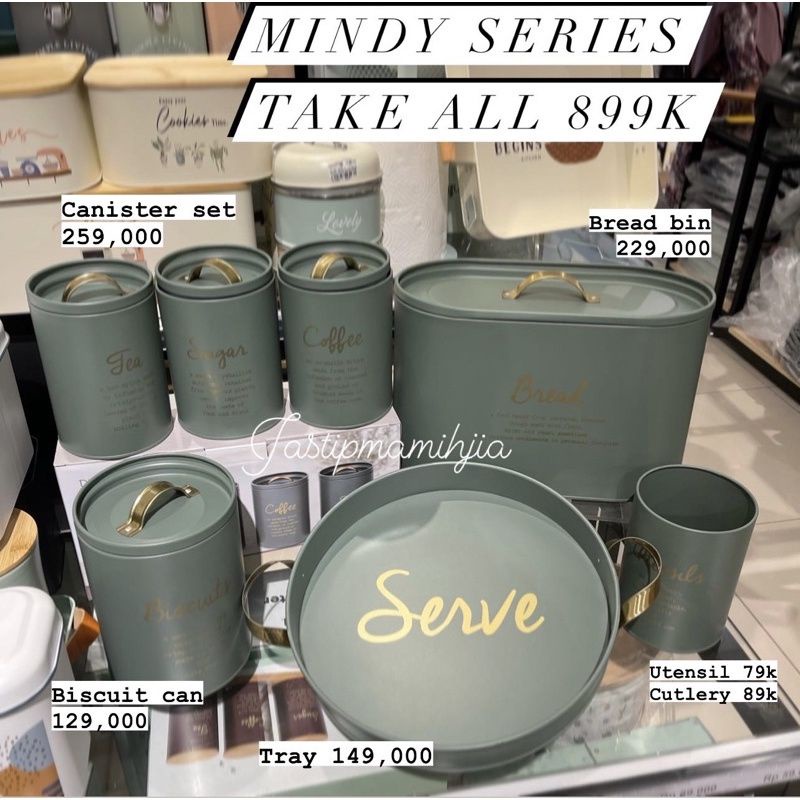 CANISTER SET MINDY TEMPAT TEH GULA KOPI BREAD BIN TRAY UTENSIL HOLDER INFORMA