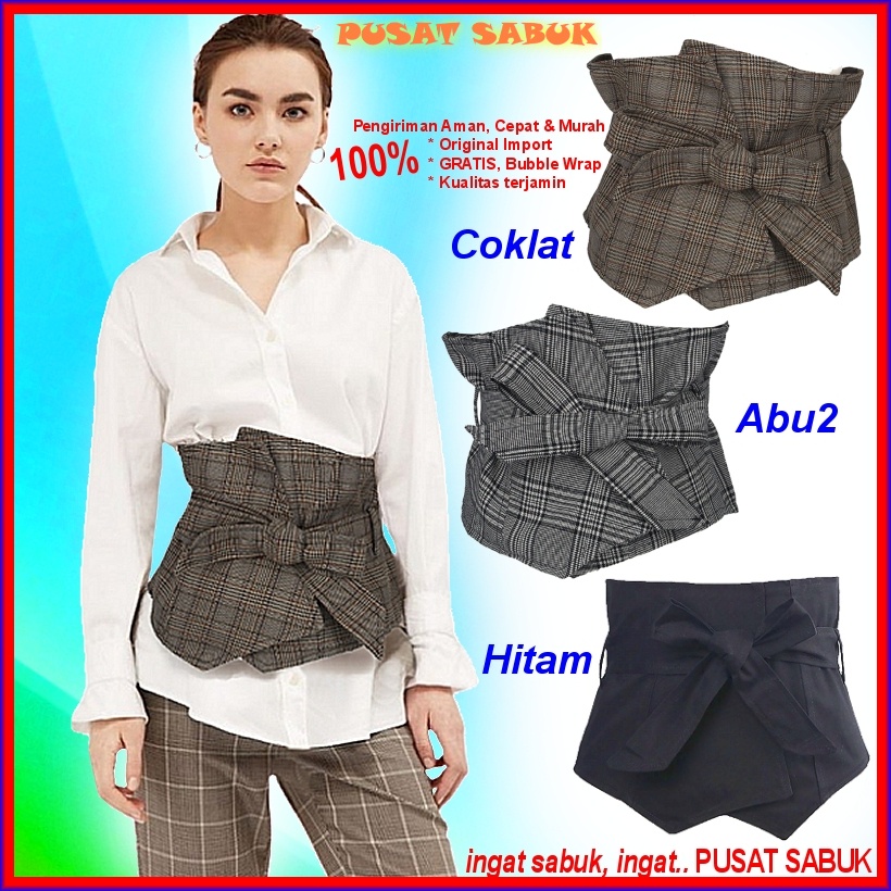 Ikat Pinggang Obi Wanita Korset Belt Kain Gesper Sabuk Vintage Cewek Korea Karet Gasper Oby Impor Be