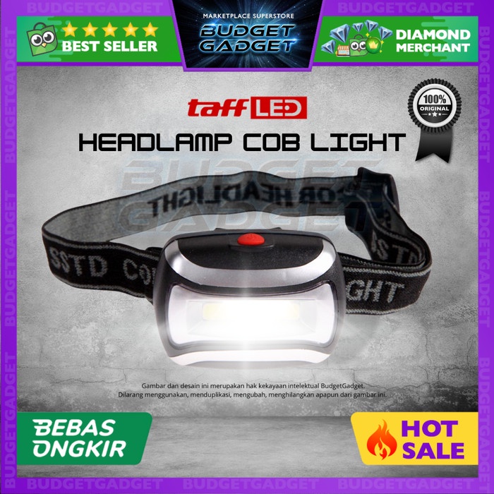 Headlamp Flashlight Lampu Kepala Waterproof LED 3 Modes Headlight