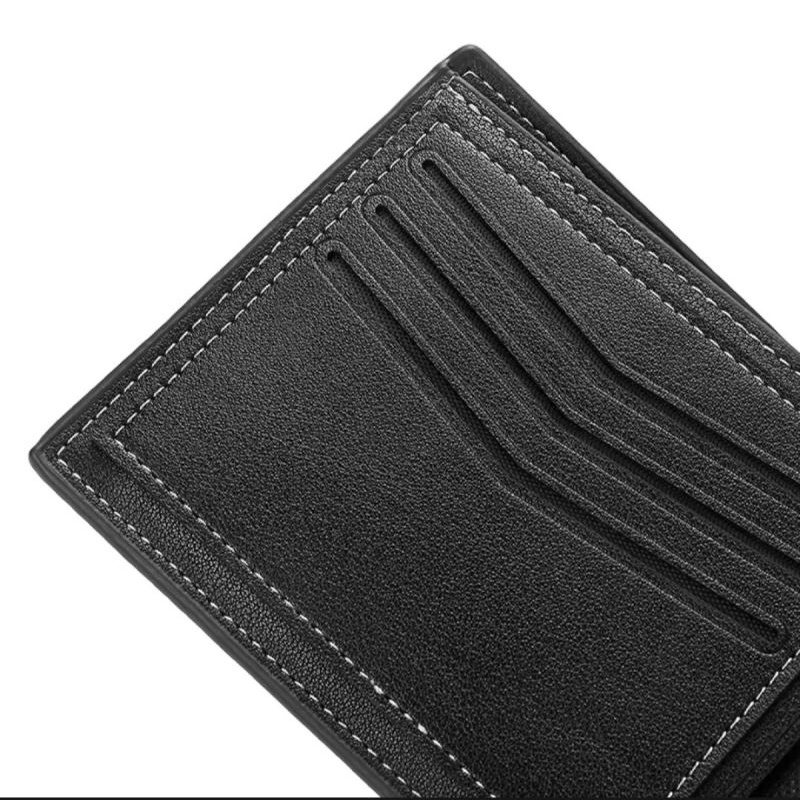 Bostanten Dompet pria lipat dua kulit pu koin seleting keren-4