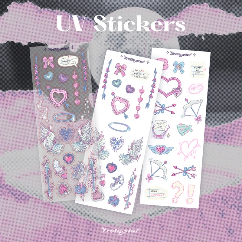 

[from.star] PEACE AND LOVE UV STICKERS | Polco seticker | Deco Sticker