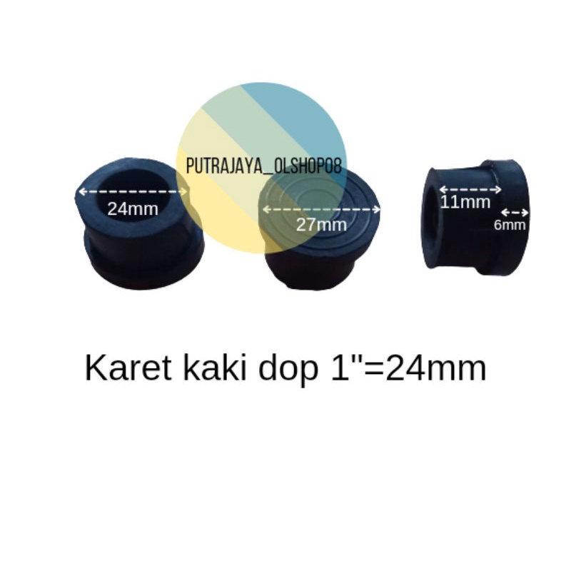 karet kaki pipa besi dop 1"