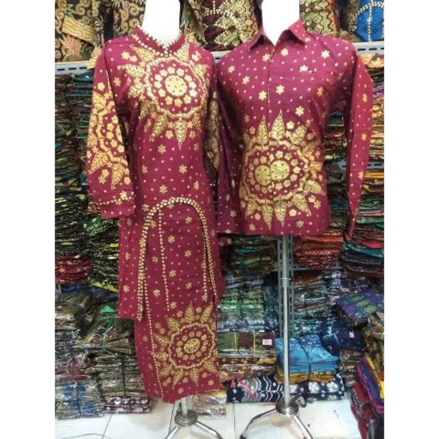 Couple batik songket Palembang/couple Palembang/Jupri Palembang/jumputan PALEMBANG