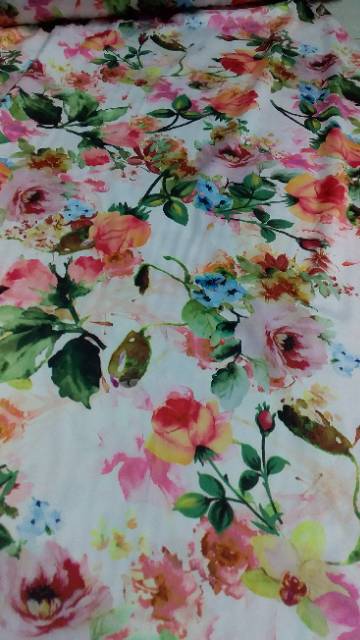 Kain Satin Motif Bunga Shopee Indonesia