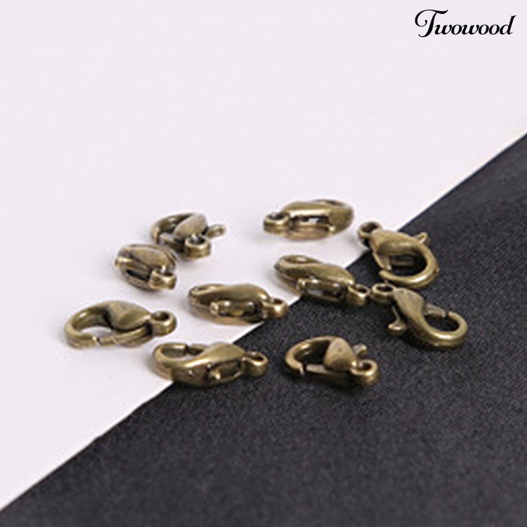 Twowood 10Pcs Lobster Clasps All Match Multipurpose Vintage Electroplating Multifunction Bracelet Necklace Key Ring Lobster Hooks Jewelry Findings