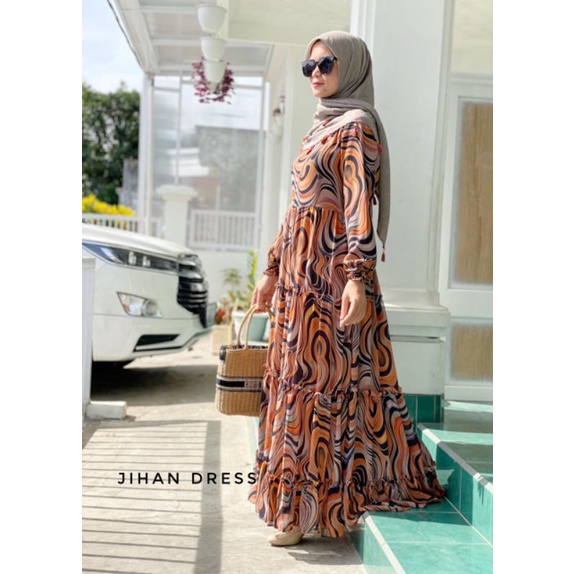 JIHAN DRESS GAMIS CERUTY BABYDOLL MOTIF YAYUKU