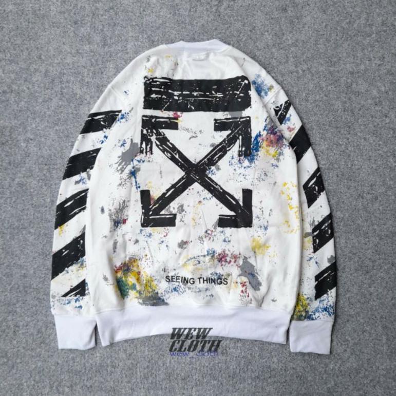 "BUA. 671826" sweater crewneck scrip off white galaxy full tag&label