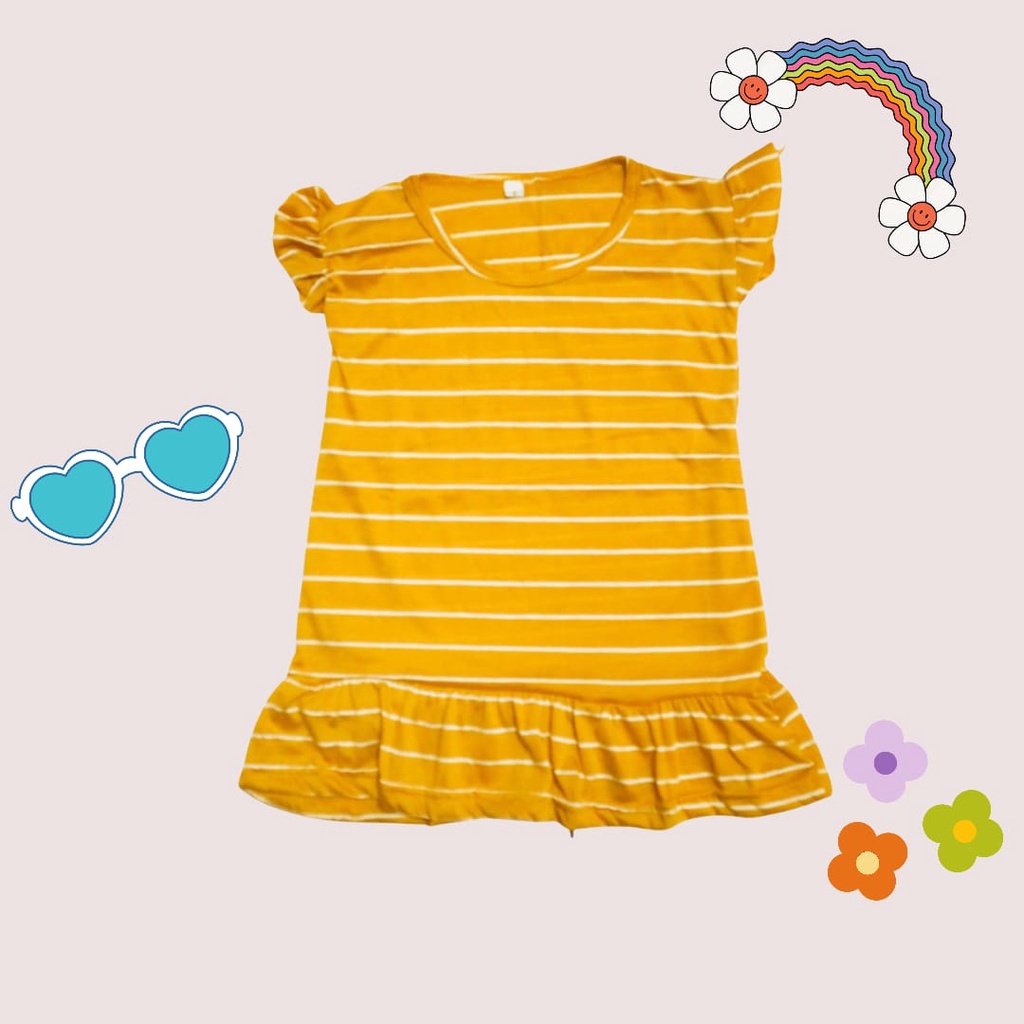 BabynKids - Dress Motif Anak / Dress Ruffle Anak Perempuan / Ruffle Dress Anak Perempuan / Dress Anak Perempuan / Daster Anak Perempuan /  Dress Babydoll Anak Perempuan / Dress Mermaid Anak Cewek