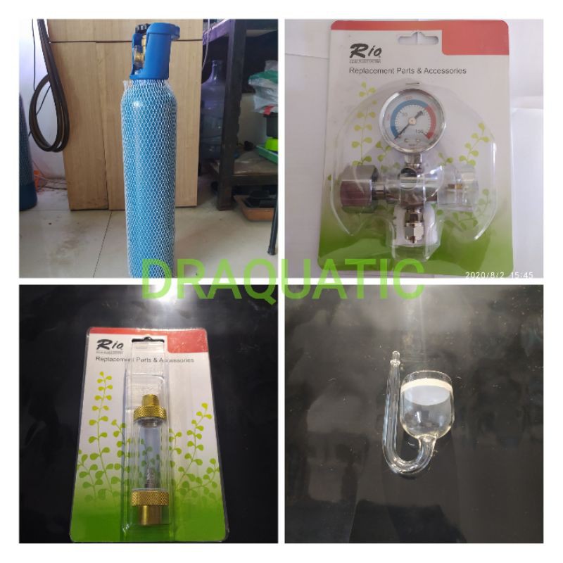 Aquascape - Paket tabung co2 Reg Rio Bc Cv glass diffuser