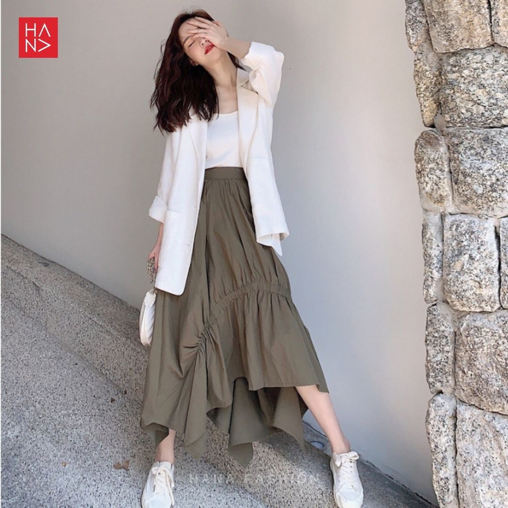 Monki Cotton Drawstring Midi Skirt / Rok Wanita Hanafashion - Rexy Midi Skirt Rok Wanita Korean Look