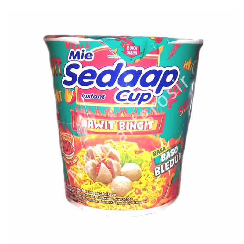 Mie Sedaap Cup / Mie Kuah Instan / Mi Cabe Rawit / Rasa Baso Bleduk 77g