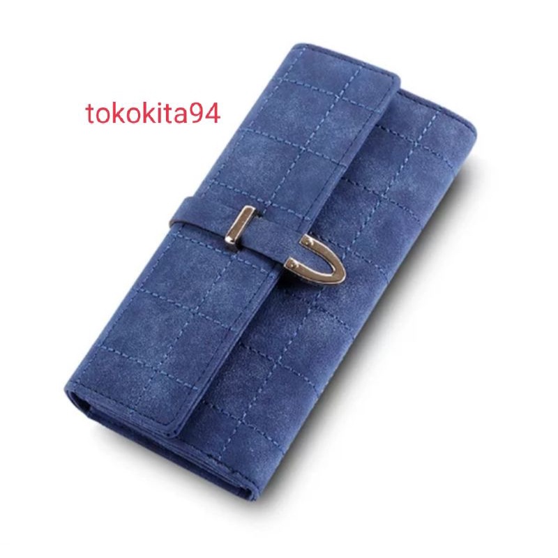 Dompet Panjang Wanita Import Satuan Polos Logam - Dompet Wanita Import Polos Logam 1Pcs - Dompet Wallet Import Satuan Motif Polos Logam