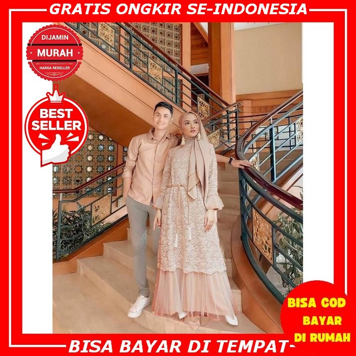 [935] Rambe Batik_Bisa Cod (New Arrival) Baju Couple Amalia Brokat -Modern Batik Sarimbit Brokat Kebaya - Bs072 Baju Sarimbit Couple Keluarga Baju Pesta Baju Couple Keluarga Brokat Brukat Kebaya Harga 02 Cp Agnia / Baju Couple - Mocca