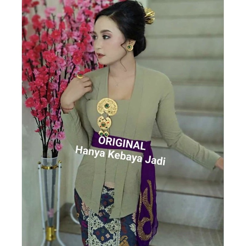 Set kebaya jadi kutubaru polos stretch